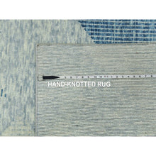 Load image into Gallery viewer, 9&#39;2&quot;x12&#39; Stone Blue, Hand Knotted Geometric Art Deco Collection, Organic Wool, Oriental Rug FWR476526