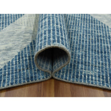 Load image into Gallery viewer, 10&#39;2&quot;x14&#39;2&quot; Stone Blue, 100% Wool Hand Knotted, Geometric Art Deco Collection, Oriental Rug FWR476532