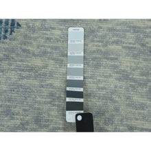 Load image into Gallery viewer, 10&#39;2&quot;x14&#39;2&quot; Stone Blue, 100% Wool Hand Knotted, Geometric Art Deco Collection, Oriental Rug FWR476532