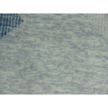 Load image into Gallery viewer, 10&#39;2&quot;x14&#39;2&quot; Stone Blue, 100% Wool Hand Knotted, Geometric Art Deco Collection, Oriental Rug FWR476532
