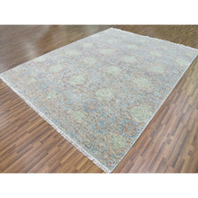 Load image into Gallery viewer, 9&#39;2&quot;x12&#39;  Green, Tone On Tone Obscured And Subtle, Natural Dyes, Soft Wool, Hand Knotted  Oriental Rug FWR476604