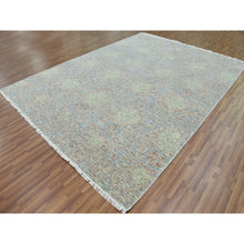 Load image into Gallery viewer, 9&#39;x12&#39; Green, Hand Knotted, Tone On Tone Obscured And Subtle Collection, Natural Dyes, Soft Wool, Oriental Rug FWR476610