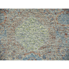 Load image into Gallery viewer, 9&#39;x12&#39; Green, Hand Knotted, Tone On Tone Obscured And Subtle Collection, Natural Dyes, Soft Wool, Oriental Rug FWR476610