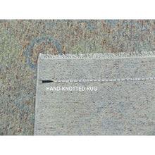 Load image into Gallery viewer, 9&#39;x12&#39; Green, Hand Knotted, Tone On Tone Obscured And Subtle Collection, Natural Dyes, Soft Wool, Oriental Rug FWR476610