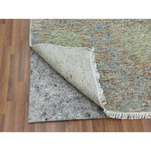 Load image into Gallery viewer, 10&#39;x14&#39;2&quot; Green, Hand Knotted Rug, Tone On Tone Obscured And Subtle Collection, Natural Dyes Soft Wool, Oriental Rug FWR476616