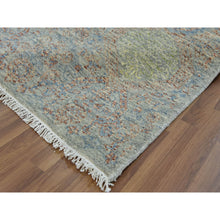 Load image into Gallery viewer, 10&#39;x14&#39;2&quot; Green, Hand Knotted Rug, Tone On Tone Obscured And Subtle Collection, Natural Dyes Soft Wool, Oriental Rug FWR476616