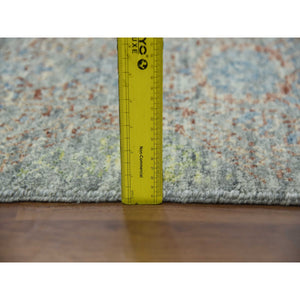 10'x14'2" Green, Hand Knotted Rug, Tone On Tone Obscured And Subtle Collection, Natural Dyes Soft Wool, Oriental Rug FWR476616