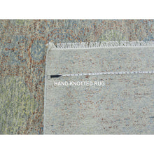 Load image into Gallery viewer, 10&#39;x14&#39;2&quot; Green, Hand Knotted Rug, Tone On Tone Obscured And Subtle Collection, Natural Dyes Soft Wool, Oriental Rug FWR476616