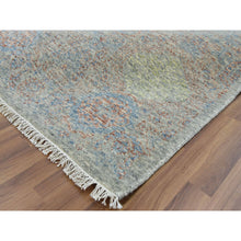 Load image into Gallery viewer, 12&#39;x17&#39;4&quot; Green, Oversize, Tone On Tone, 100% Wool, Obscured And Subtle Collection, Hand Knotted, Oriental Rug FWR476628