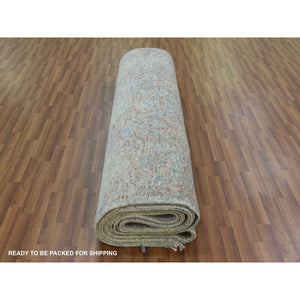 12'x17'4" Green, Oversize, Tone on tone, 100% Wool, Obscured and Subtle Collection, Hand Knotted, Oriental Rug FWR476628