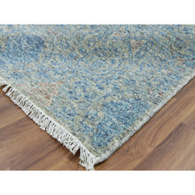Load image into Gallery viewer, 11&#39;10&quot;x17&#39;10&quot; Blue, Oversize Natural Dyes, Tone On Tone Obscured And Subtle Collection, Pure Wool, Hand Knotted, Soft Pile, Oriental Rug FWR476646