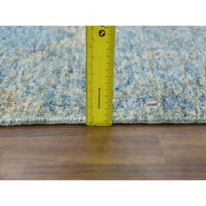 11'10"x17'10" Blue, Oversize Natural Dyes, Tone On Tone Obscured And Subtle Collection, Pure Wool, Hand Knotted, Soft Pile, Oriental Rug FWR476646