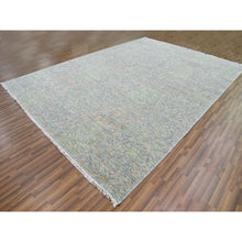 Load image into Gallery viewer, 10&#39;x14&#39; Green, Tone On Tone Obscured And Subtle Collection, Soft Luxurious Wool Hand Knotted, Oriental Rug FWR476652