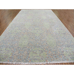 12'x18' Green, Tone On Tone Obscured And Subtle Collection, Hand Knotted, Oversize, Soft Luxurious Wool, Oriental Rug FWR476694