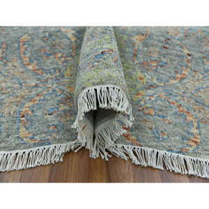 12'x18' Green, Tone On Tone Obscured And Subtle Collection, Hand Knotted, Oversize, Soft Luxurious Wool, Oriental Rug FWR476694