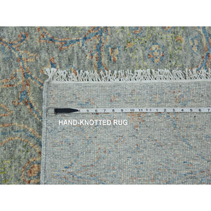 12'x18' Green, Tone On Tone Obscured And Subtle Collection, Hand Knotted, Oversize, Soft Luxurious Wool, Oriental Rug FWR476694