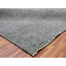 Load image into Gallery viewer, 12&#39;1&quot;x18&#39;2&quot; Medium Gray, Modern Grass Design, Natural Undyed Wool, Hand Knotted, Oversized Oriental Rug FWR476700