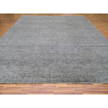 Load image into Gallery viewer, 12&#39;x15&#39;1&quot; Medium Gray, Hand Knotted, Modern Grass Design, Natural Undyed Wool, Oversized Oriental Rug FWR476706