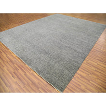 Load image into Gallery viewer, 12&#39;x15&#39;1&quot; Medium Gray, Hand Knotted, Modern Grass Design, Natural Undyed Wool, Oversized Oriental Rug FWR476706
