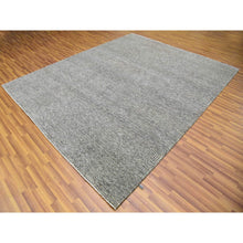 Load image into Gallery viewer, 8&#39;x10&#39;1&quot; Medium Gray, Modern Grass Design, Natural Undyed Wool, Hand Knotted, Oriental Rug FWR476718