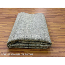 Load image into Gallery viewer, 8&#39;x10&#39;1&quot; Medium Gray, Modern Grass Design, Natural Undyed Wool, Hand Knotted, Oriental Rug FWR476718