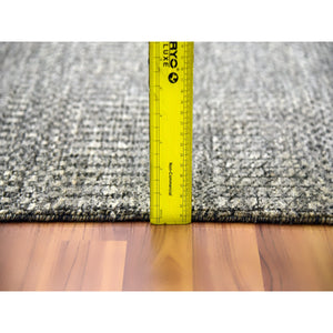 8'x10'1" Medium Gray, Modern Grass Design, Natural Undyed Wool, Hand Knotted, Oriental Rug FWR476718