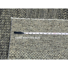 Load image into Gallery viewer, 8&#39;x10&#39;1&quot; Medium Gray, Modern Grass Design, Natural Undyed Wool, Hand Knotted, Oriental Rug FWR476718