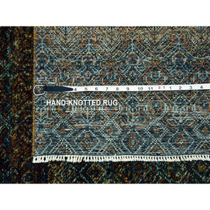 12'x12' Rust Brown, Kohinoor Herat Small Geometric Repetitive Design, 100% Plush Wool, Hand Knotted, Xl Square Oriental Rug FWR476724