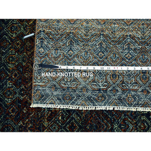 10'x10' Rust Brown, Hand Knotted, Kohinoor Herat Small Geometric Repetitive Design, 100% Plush Wool, Square Oriental Rug FWR476730