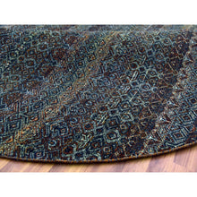Load image into Gallery viewer, 8&#39;x8&#39; Rust Brown, 100% Plush Wool, Hand Knotted, Kohinoor Herat Small Geometric Repetitive Design, Round Oriental Rug FWR476736