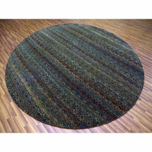Load image into Gallery viewer, 9&#39;10&quot;x9&#39;10&quot; Rust Brown, Hand Knotted, Kohinoor Herat Small Geometric Repetitive Design, 100% Plush Wool, Round Oriental Rug FWR476748