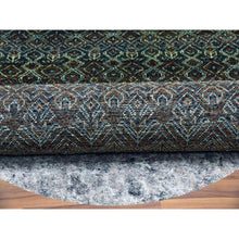 Load image into Gallery viewer, 9&#39;10&quot;x9&#39;10&quot; Rust Brown, Hand Knotted, Kohinoor Herat Small Geometric Repetitive Design, 100% Plush Wool, Round Oriental Rug FWR476748