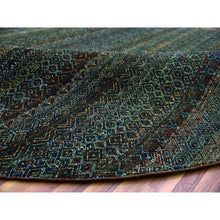 Load image into Gallery viewer, 9&#39;10&quot;x9&#39;10&quot; Rust Brown, Hand Knotted, Kohinoor Herat Small Geometric Repetitive Design, 100% Plush Wool, Round Oriental Rug FWR476748