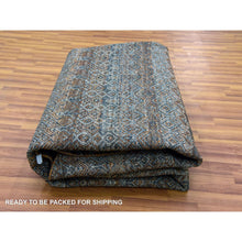Load image into Gallery viewer, 9&#39;10&quot;x9&#39;10&quot; Rust Brown, Hand Knotted, Kohinoor Herat Small Geometric Repetitive Design, 100% Plush Wool, Round Oriental Rug FWR476748