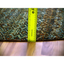 Load image into Gallery viewer, 9&#39;10&quot;x9&#39;10&quot; Rust Brown, Hand Knotted, Kohinoor Herat Small Geometric Repetitive Design, 100% Plush Wool, Round Oriental Rug FWR476748