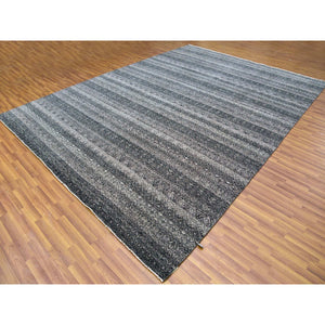 10'x13'10" Arsenic Gray, Hand Knotted, Kohinoor Herat Small Geometric Repetitive Design, 100% Plush Wool, Oriental Rug FWR476754