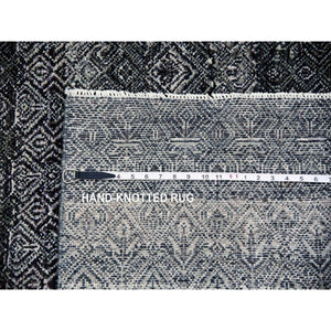 10'x13'10" Arsenic Gray, Hand Knotted, Kohinoor Herat Small Geometric Repetitive Design, 100% Plush Wool, Oriental Rug FWR476754