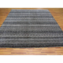 Load image into Gallery viewer, 10&#39;x10&#39; Arsenic Gray, 100% Plush Wool, Hand Knotted, Kohinoor Herat Small Geometric Repetitive Design, Square Oriental Rug FWR476760