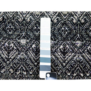 10'x10' Arsenic Gray, 100% Plush Wool, Hand Knotted, Kohinoor Herat Small Geometric Repetitive Design, Square Oriental Rug FWR476760