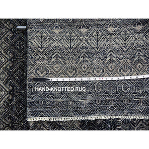 10'x10' Arsenic Gray, 100% Plush Wool, Hand Knotted, Kohinoor Herat Small Geometric Repetitive Design, Square Oriental Rug FWR476760