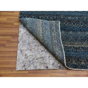 10'1"x10'1" Yale Blue, Hand Knotted, Kohinoor Herat Small Geometric Repetitive Design, 100% Plush Wool, Square Oriental Rug FWR476772