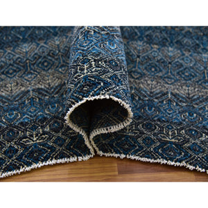 10'1"x10'1" Yale Blue, Hand Knotted, Kohinoor Herat Small Geometric Repetitive Design, 100% Plush Wool, Square Oriental Rug FWR476772