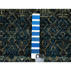 10'1"x10'1" Yale Blue, Hand Knotted, Kohinoor Herat Small Geometric Repetitive Design, 100% Plush Wool, Square Oriental Rug FWR476772