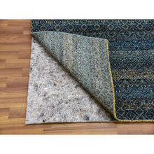 Load image into Gallery viewer, 8&#39;x10&#39; Yale Blue, Kohinoor Herat Small Geometric Repetitive Design, 100% Plush Wool, Hand Knotted, Oriental Rug FWR476778