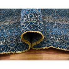 Load image into Gallery viewer, 8&#39;x10&#39; Yale Blue, Kohinoor Herat Small Geometric Repetitive Design, 100% Plush Wool, Hand Knotted, Oriental Rug FWR476778