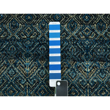 Load image into Gallery viewer, 8&#39;x10&#39; Yale Blue, Kohinoor Herat Small Geometric Repetitive Design, 100% Plush Wool, Hand Knotted, Oriental Rug FWR476778