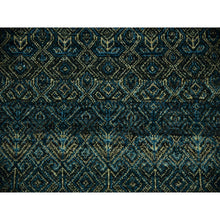Load image into Gallery viewer, 8&#39;x10&#39; Yale Blue, Kohinoor Herat Small Geometric Repetitive Design, 100% Plush Wool, Hand Knotted, Oriental Rug FWR476778