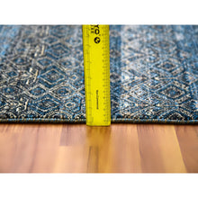 Load image into Gallery viewer, 8&#39;x10&#39; Yale Blue, Kohinoor Herat Small Geometric Repetitive Design, 100% Plush Wool, Hand Knotted, Oriental Rug FWR476778