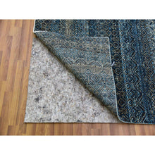 Load image into Gallery viewer, 8&#39;x10&#39; Yale Blue, Hand Knotted, Kohinoor Herat Small Geometric Repetitive Design, 100% Plush Wool, Oriental Rug FWR476784