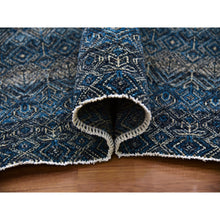 Load image into Gallery viewer, 8&#39;x10&#39; Yale Blue, Hand Knotted, Kohinoor Herat Small Geometric Repetitive Design, 100% Plush Wool, Oriental Rug FWR476784